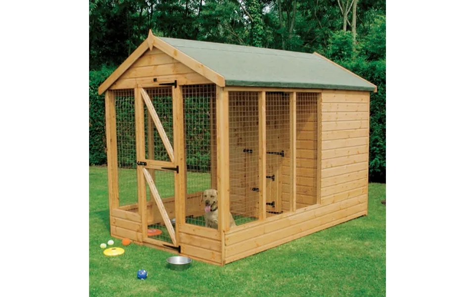 10' X 6' Traditional Apex Wooden Dog Kennel 6' Run - Pet House 3