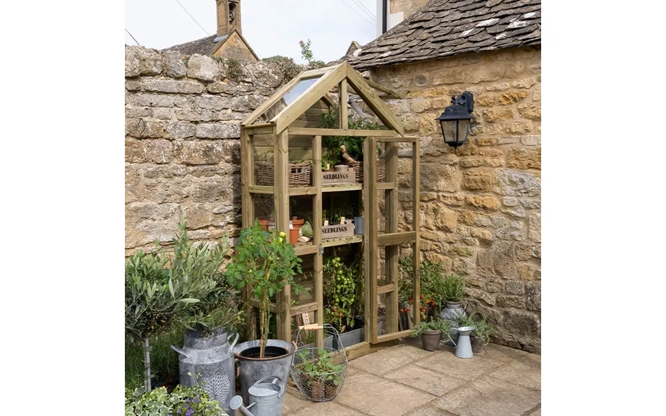 3'9 X 1'6 Forest Georgian Tall Wall Lean To Greenhouse With Auto Vent 1