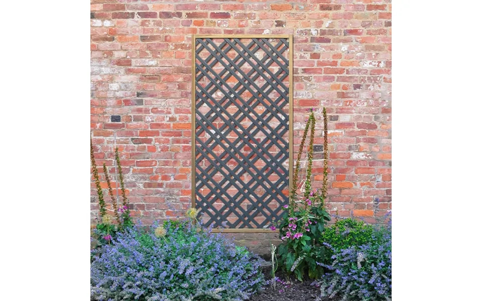 Forest 5'11 X 2'11 Grey Painted Wooden Diamond Lattice Panel 1