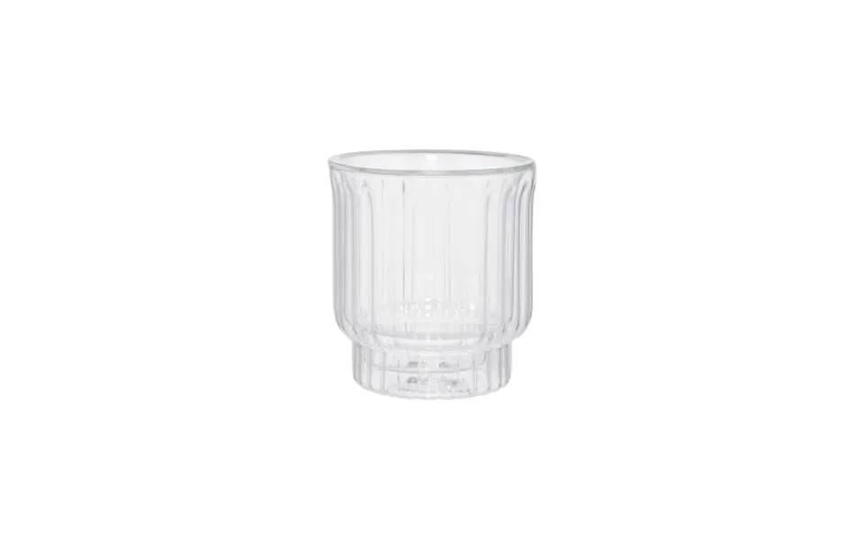 Double-wall Grooved Latte Glass Chiato - 300 Ml Transparent