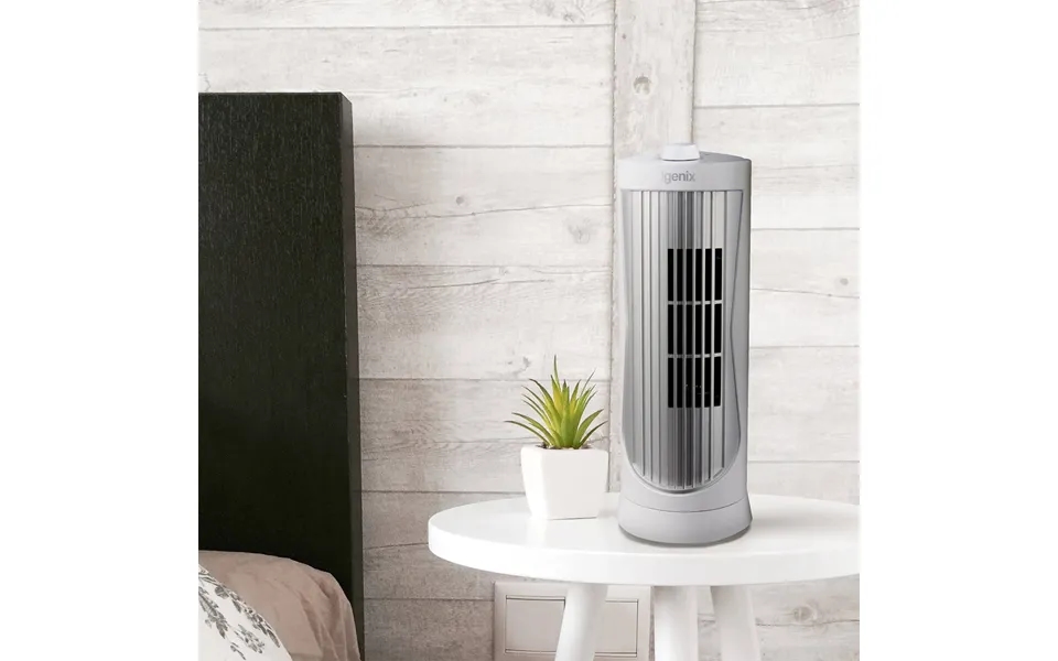 12 Inch Mini Tower Fan White And Silver