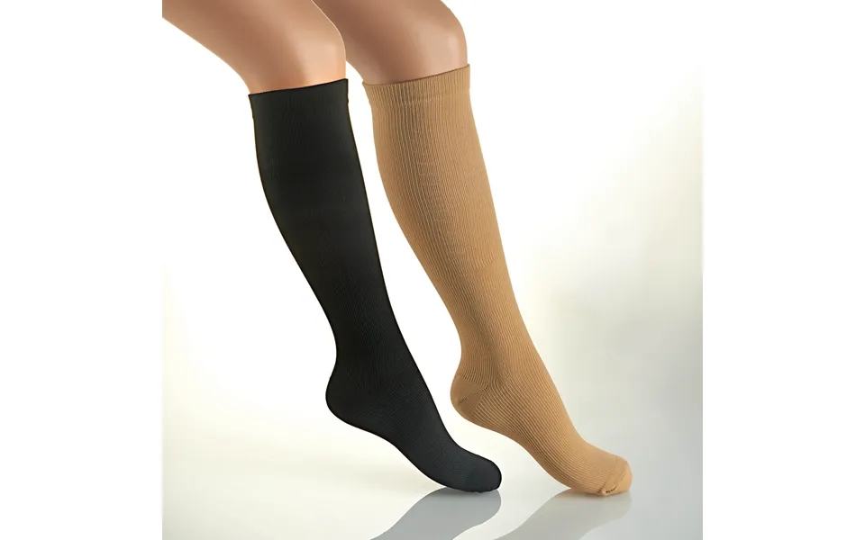 2 Pack S-m Blk-be Comfort Knee High Socks