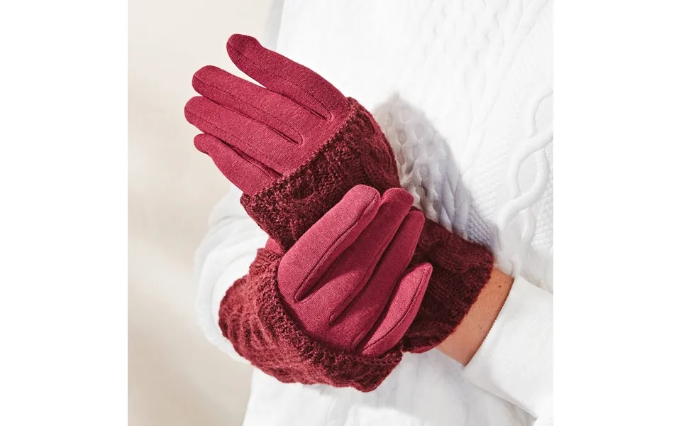 3-in-1 Burgundy Wrist Warmer Gloves