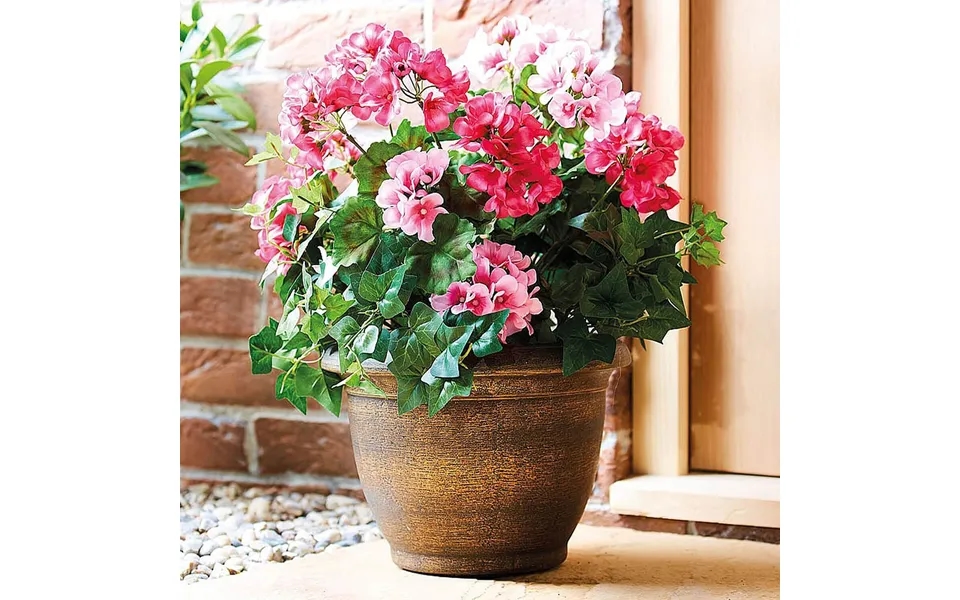 Artificial Potted Pink Geranium