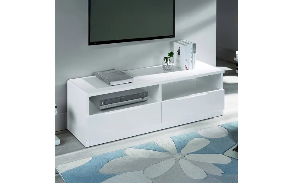 Brooklyn 2 Drawer Media Unit White High Gloss