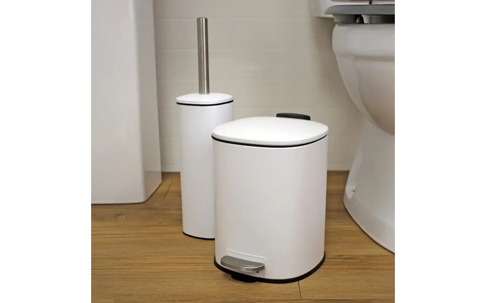 Capri White 2 Bin & Brush Set
