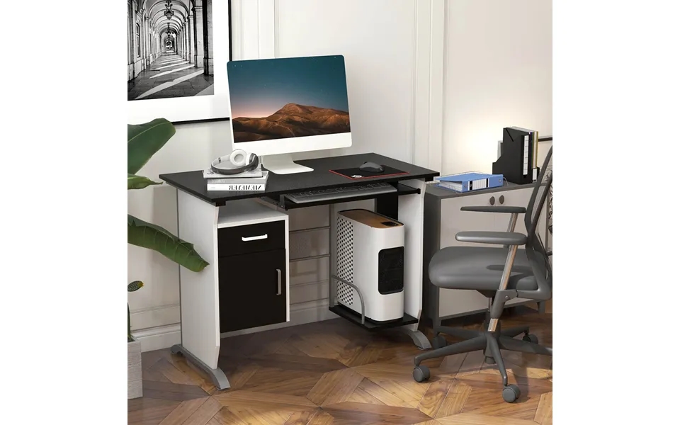Computer Desk With Cupboard And Drawer