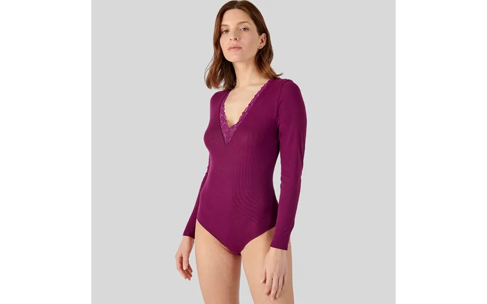 Damart Women's Thermal Medium Warmth Bodysuit - Dark Purple, L