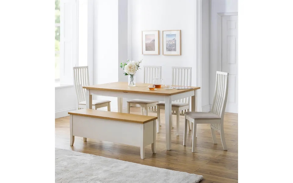 Dover Storage Bench Oak Ivory