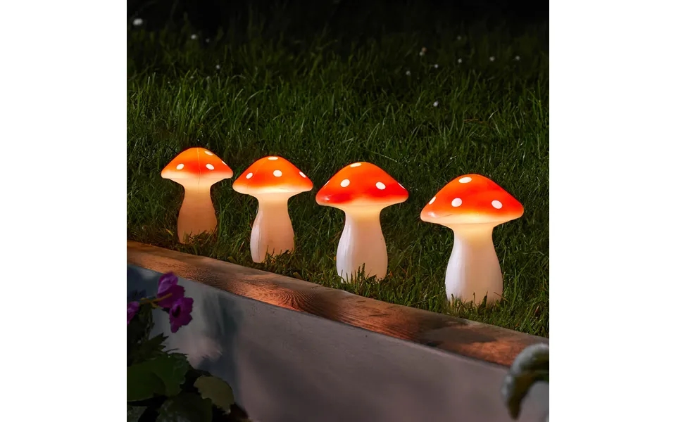 Fairy Mushroom Stake Lights Set Of 4