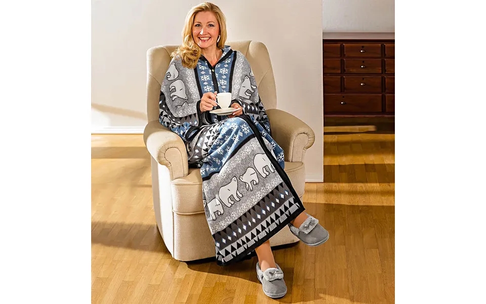 Fleece Throw And Robe Blue