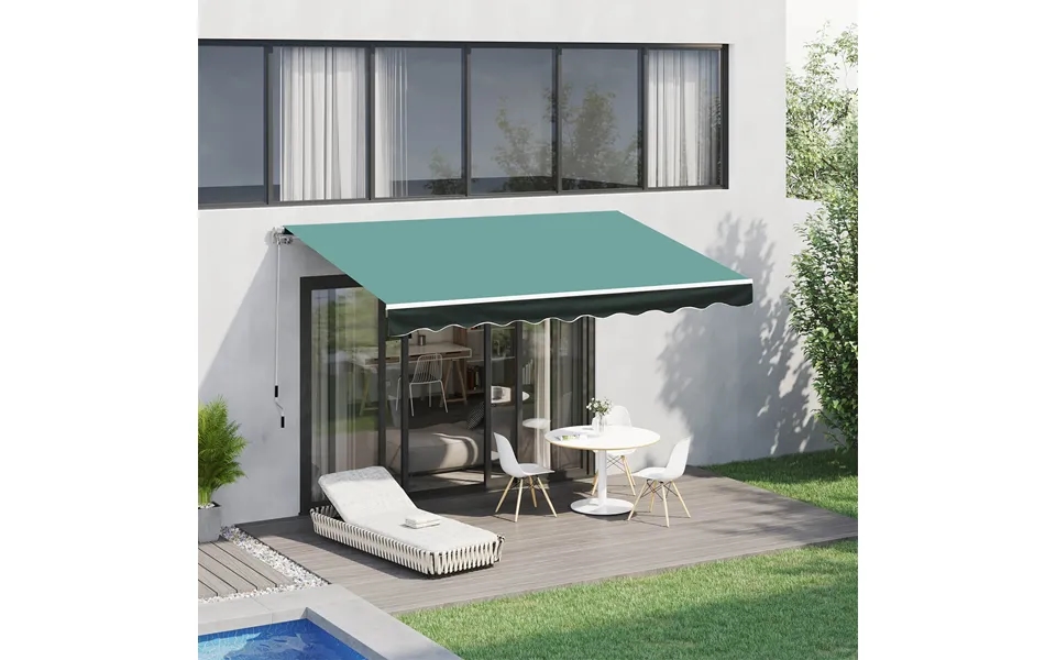 Green 3 X 2.5m Garden Sun Shade Retractable Awning