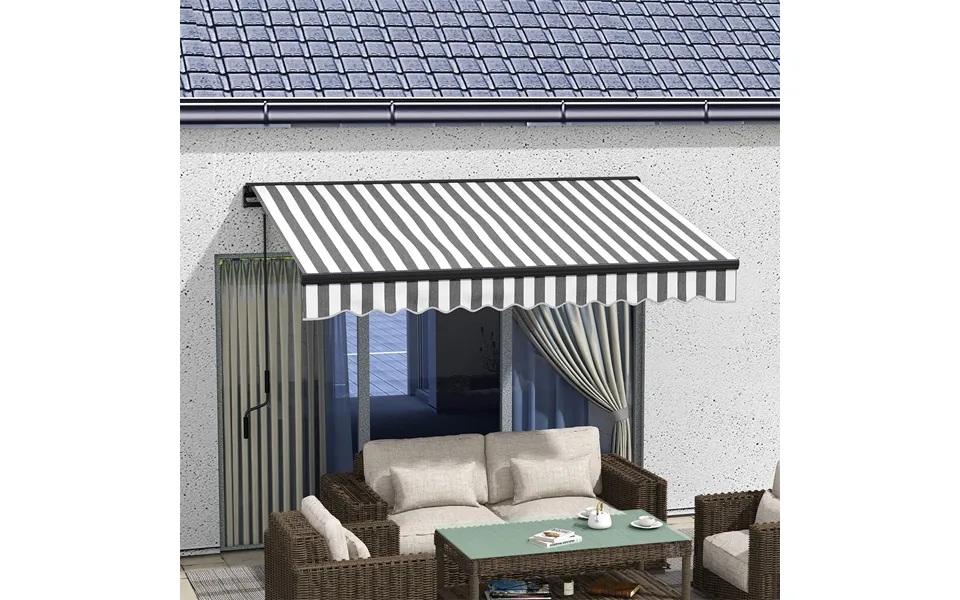 Grey & White 3 X 2m Electric Retractable Awning