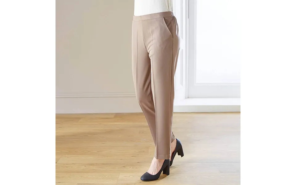 Ladies Elasticated Trousers 2 Way Stretch Taupe Size 12 Regular