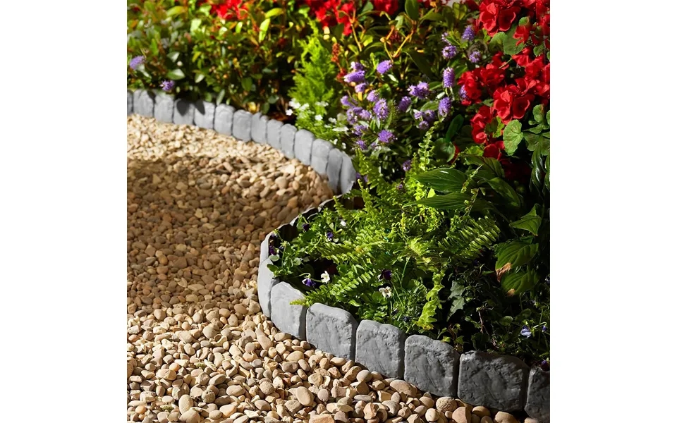 Lawn Edging Pack 10 In Cobbled Stone W25cm Xh10cm