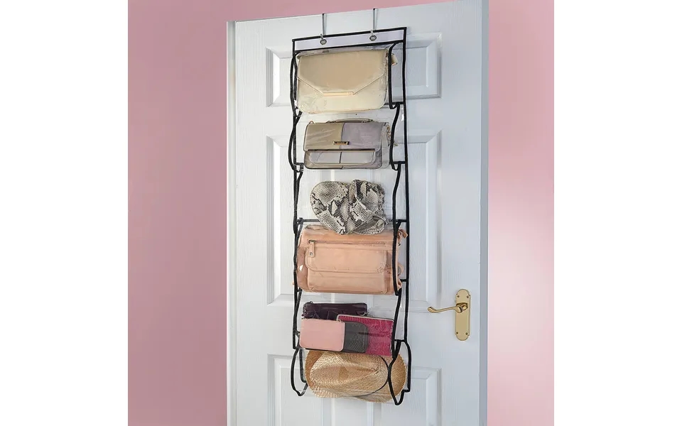 Overdoor Handbag Organizer Clear H125 Xw35 Xd11.8cm