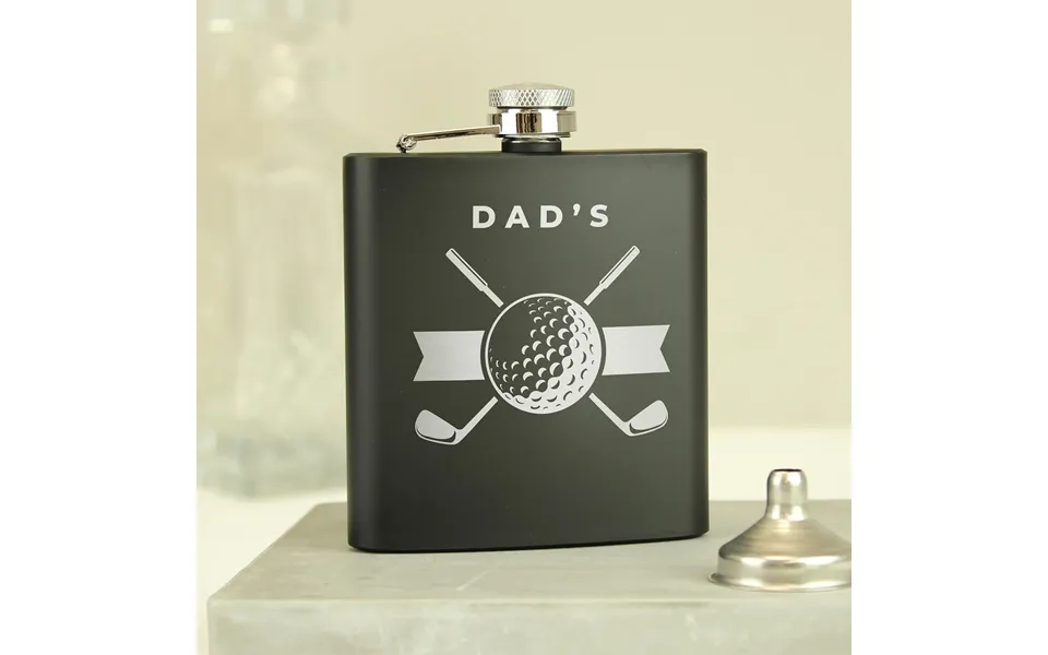 Personalised Golf Black Hip Flask