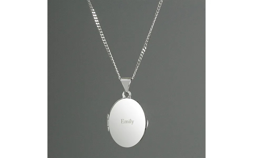 Personalised Sterling Silver Oval Locket Necklace