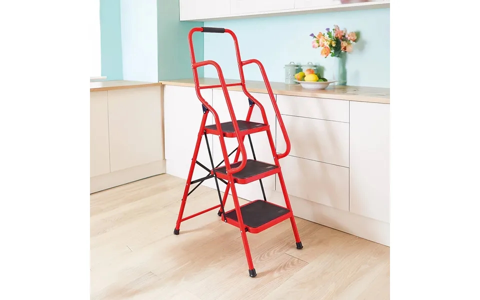 Red 3 Step Safety Ladder