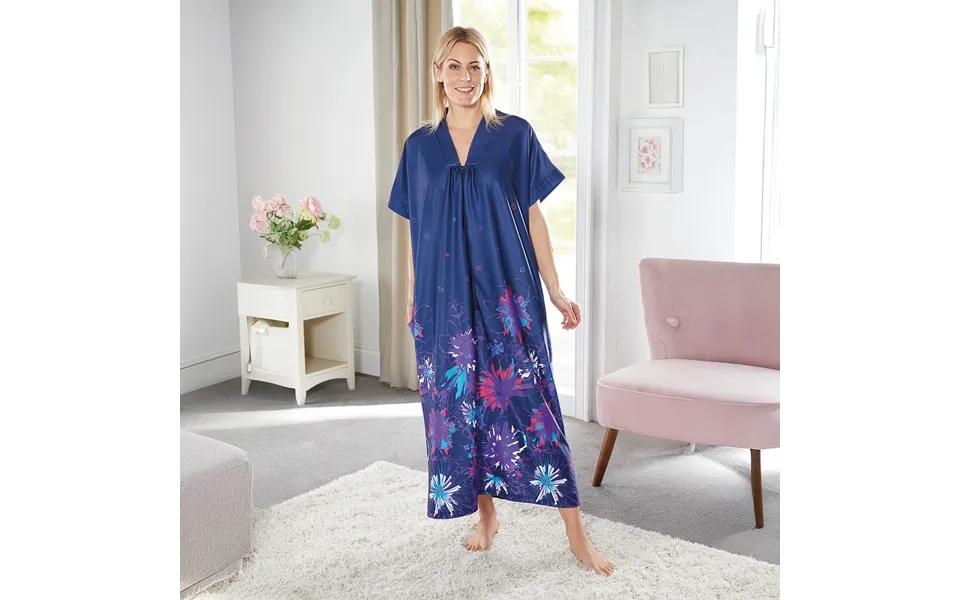 S-m Navy Zip Front Kaftan