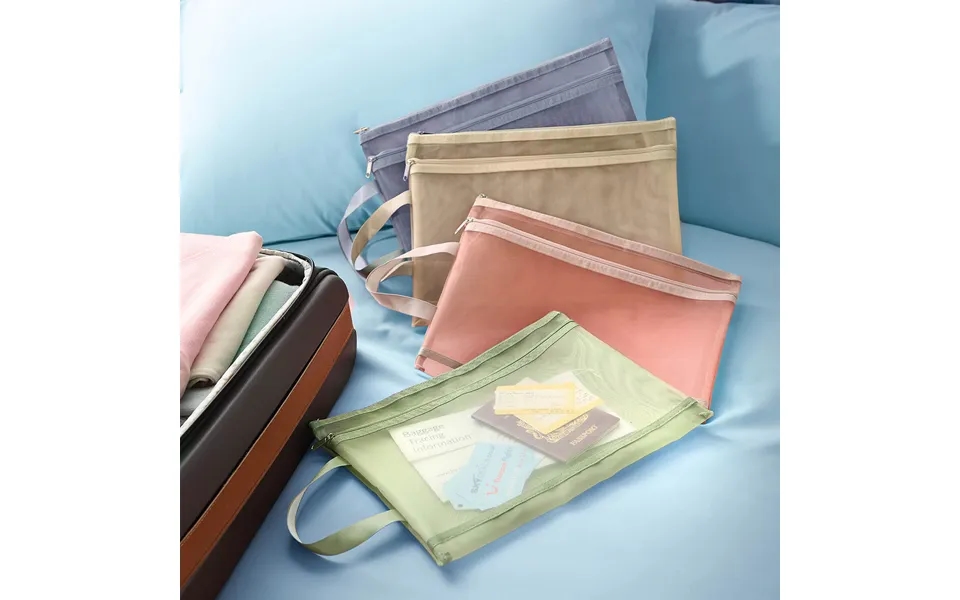 Set Of 4 Double Layer Zipper Bags