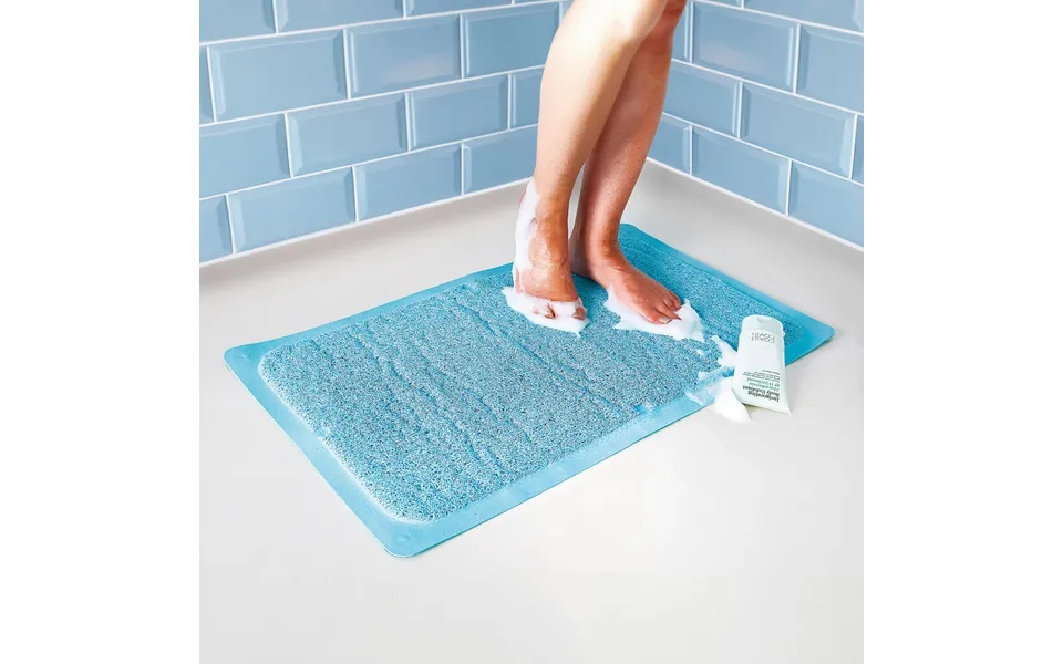 Shower Loofah Mat In Aqua L73 X W43cm