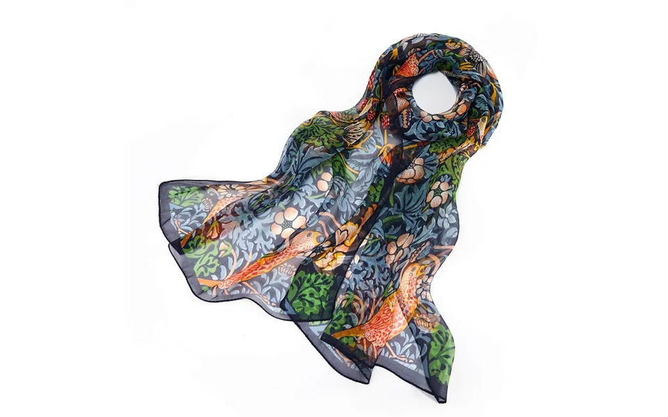 Silk Scarf Strawberry Thief Blue