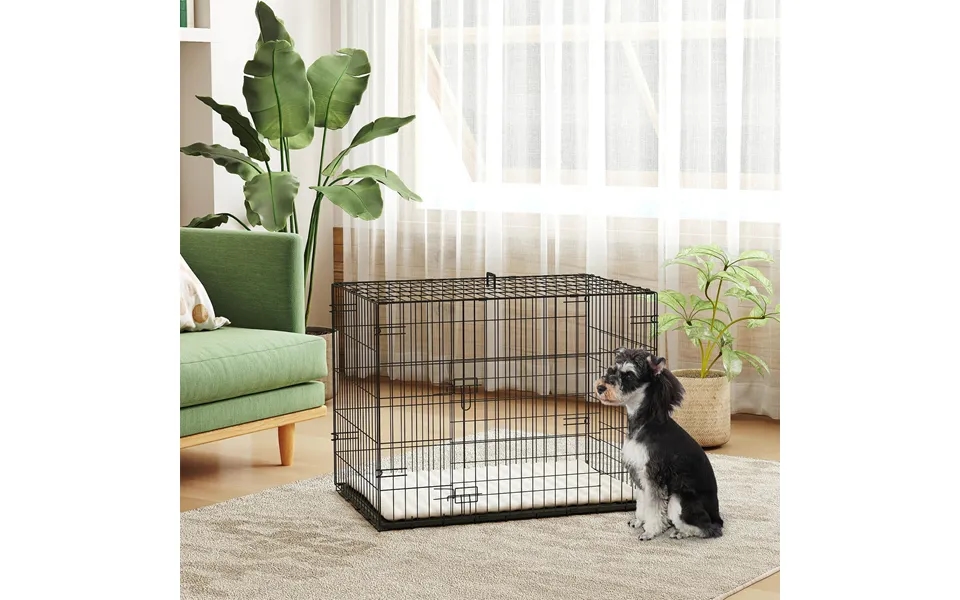 Small Foldable Dog Crate Black