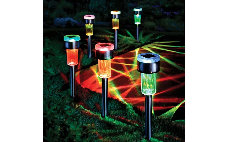 Solar Stake Lights Colour Changing 6 Pack 37cm