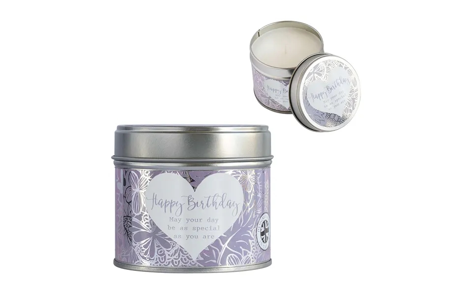 With Sentiment Candle - Happy Birthday