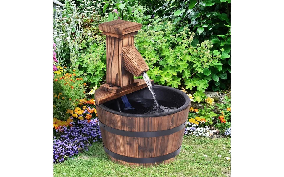 Wood Barrel Pump Electric Water Fountain