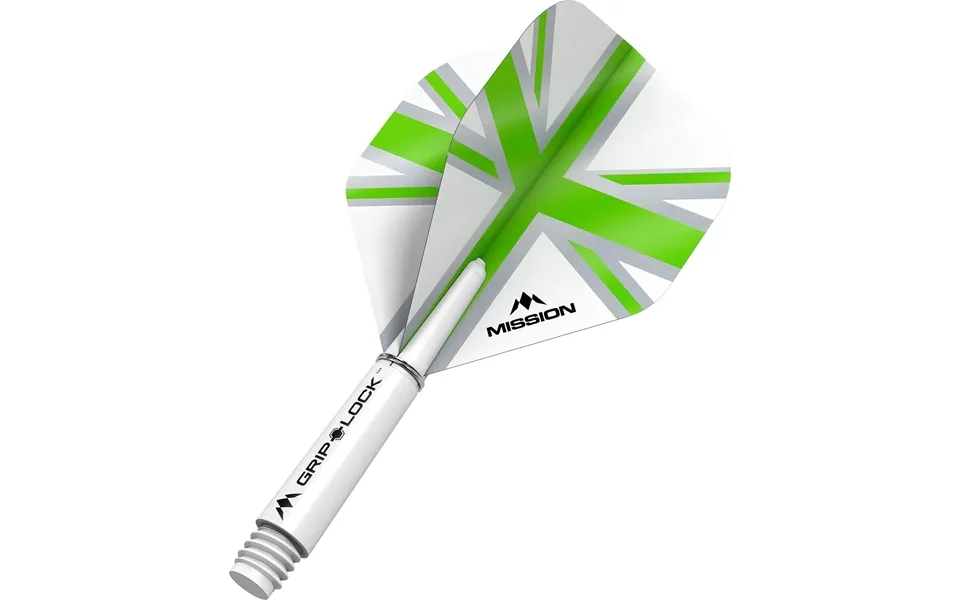 Mission Alliance White Dart Flights Combo With Griplock Shafts - Green Short