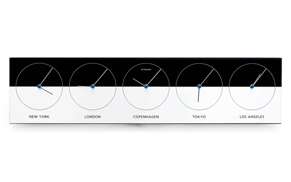 Jacob Jensen Black And Silver Classic World Clock