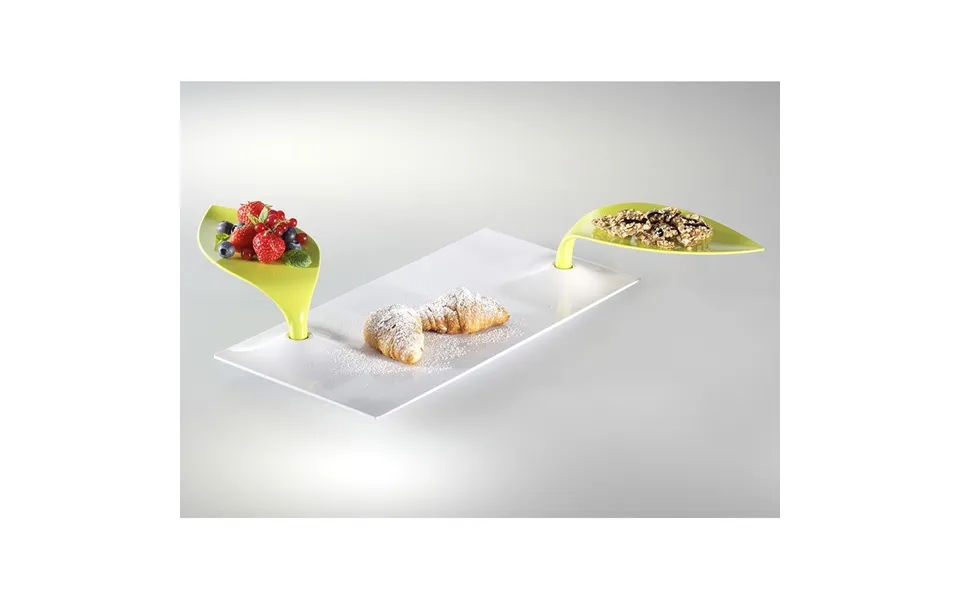 Mebel Entity 24d White Breakfast Plate With Green Mini Plate