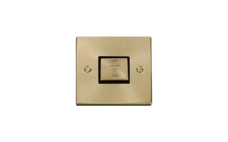Click Deco 10a 1g 'ingot' 3p Fan Isolation Switch Satin Brass Insert Black