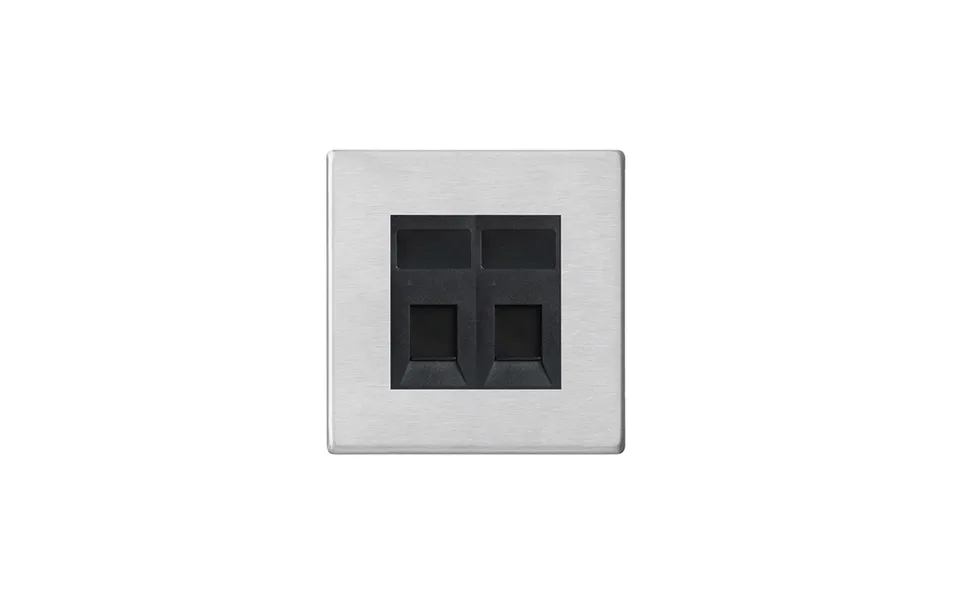 Hamilton G2 2 Gang Rj45 Cat5e Unshielded Satin Steel Insert Black