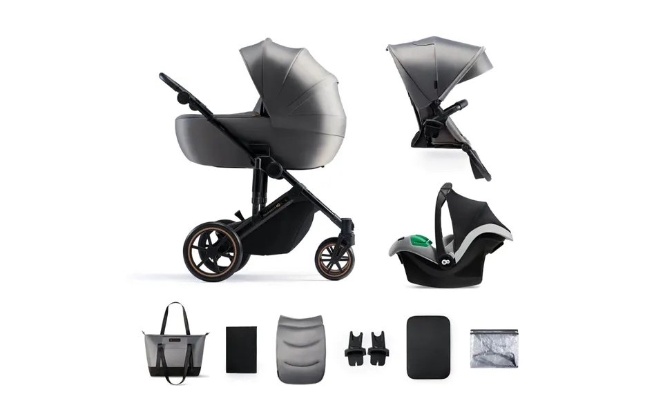 Kinderkraft 3-in-1 Mink Pro Prime 2 Travel System With Car Seat - Shadow Grey