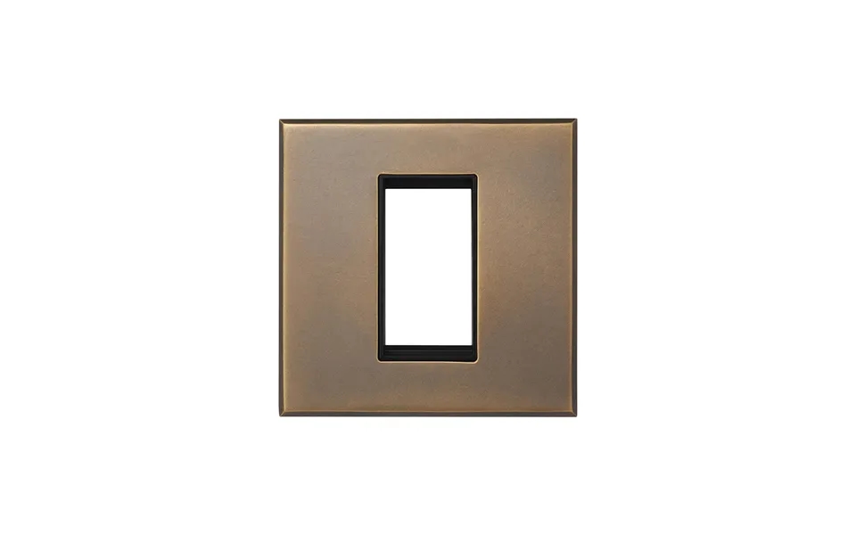 Soho Lighting Aged Brass 1 X25mm Em Euro Module Wall Plate With Black Insert - The Palaces Collection