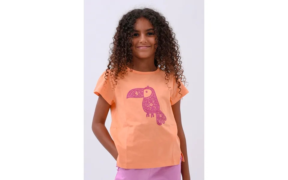 Enorsia Girls Orange Toucan Glitter Print T-shirt 12 18mths-6 7yrs - Uk 6 7 Yrs