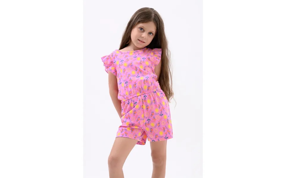 Enorsia Girls Pink Sun Print Playsuit 12 18mths-6 7yrs - Uk 3 4 Yrs