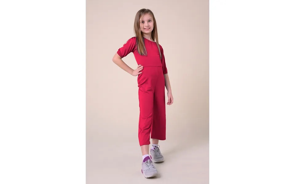 Enorsia Girls Red Jumpsuits With Side Key Hole Details - Uk 2 3 Yrs