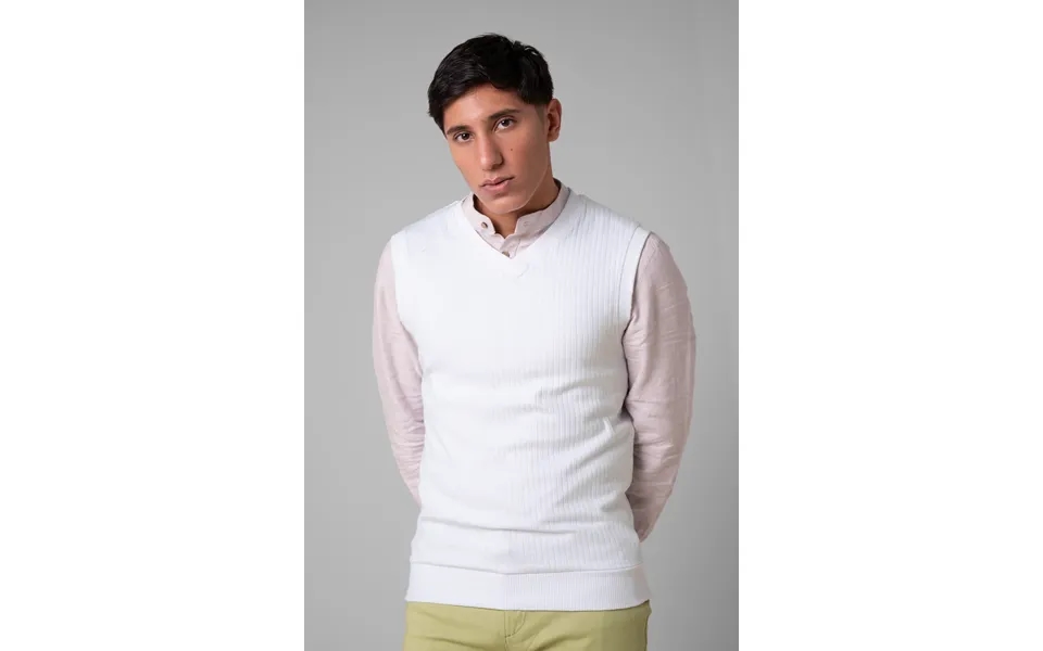 Enorsia Mens White Rib Vest - Uk M