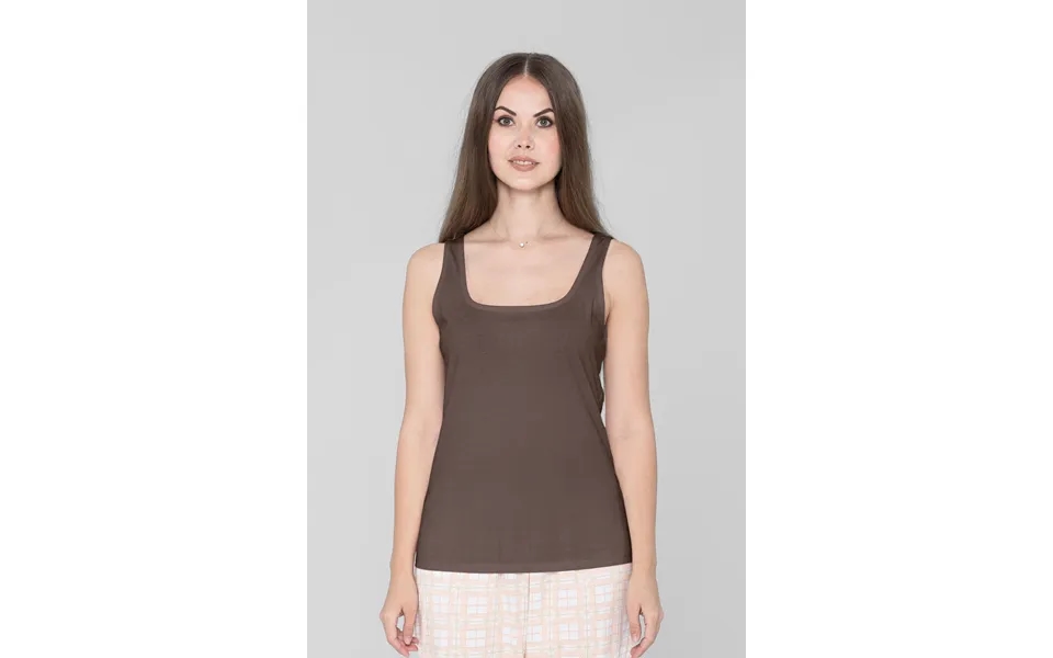 Enorsia Womens Brown Cotton Strap Vest - Uk 8