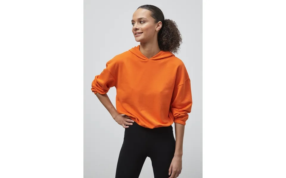Enorsia Womens Orange Jersey Hoodie With Elastic Waistband - Uk 12