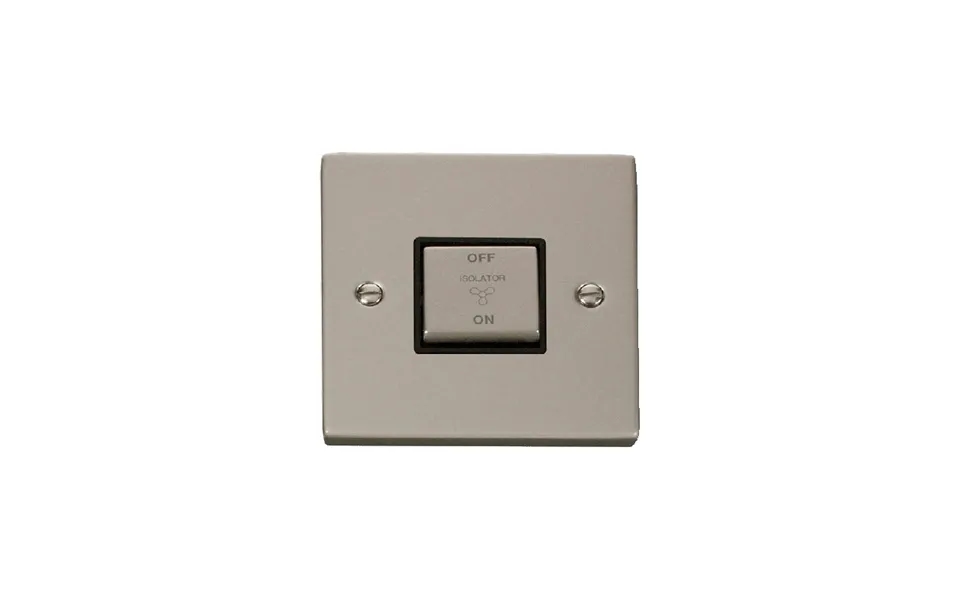 Click Deco 10a 1g 'ingot' 3p Fan Isolation Switch Pearl Nickel Insert Black