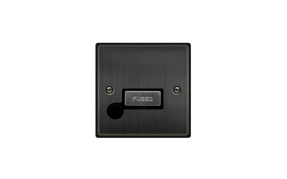 Click Deco 13a Fused 'ingot' Connection Unit With Flex Outlet Matt Bronze Insert Black