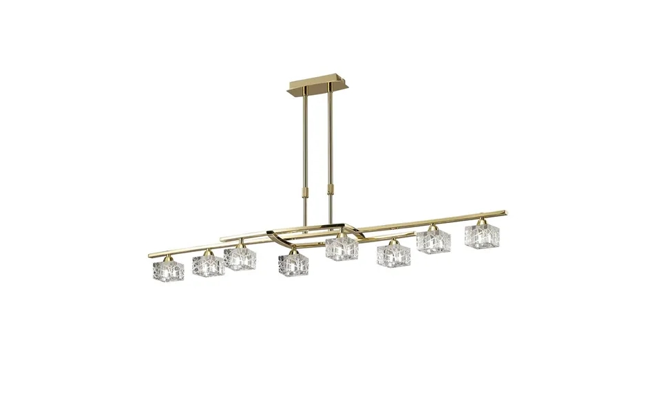 Mantra Zen Rectangular Telescopic Convertible To Semi Flush 8 Light G9 Polished Brass