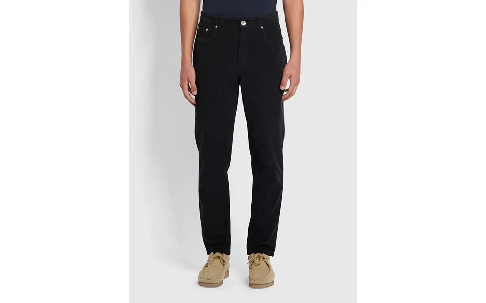 Farah Rushmore Regular Fit Tapered Corduroy Jeans In Black