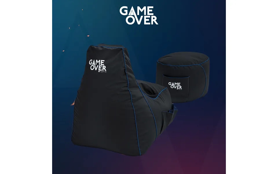 Video Gaming Bean Bag Chair With Footstool High Back Beanbag Chair With Footrest