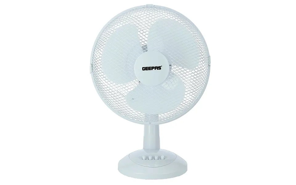 12 White Electric Table Fan With 3-speed And Oscillation